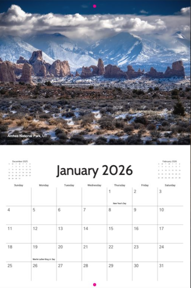2026 Destefano Cycling Wall Calendar - sponsored by Zeta Saddles