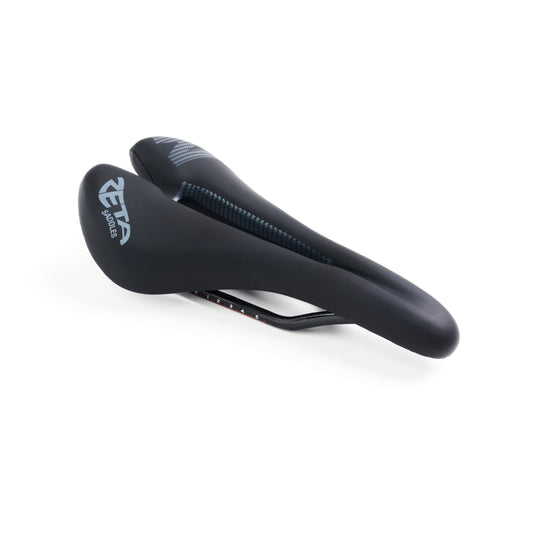 Zeta Saddles Modus Carbon Saddle 130 mm wide, angled view